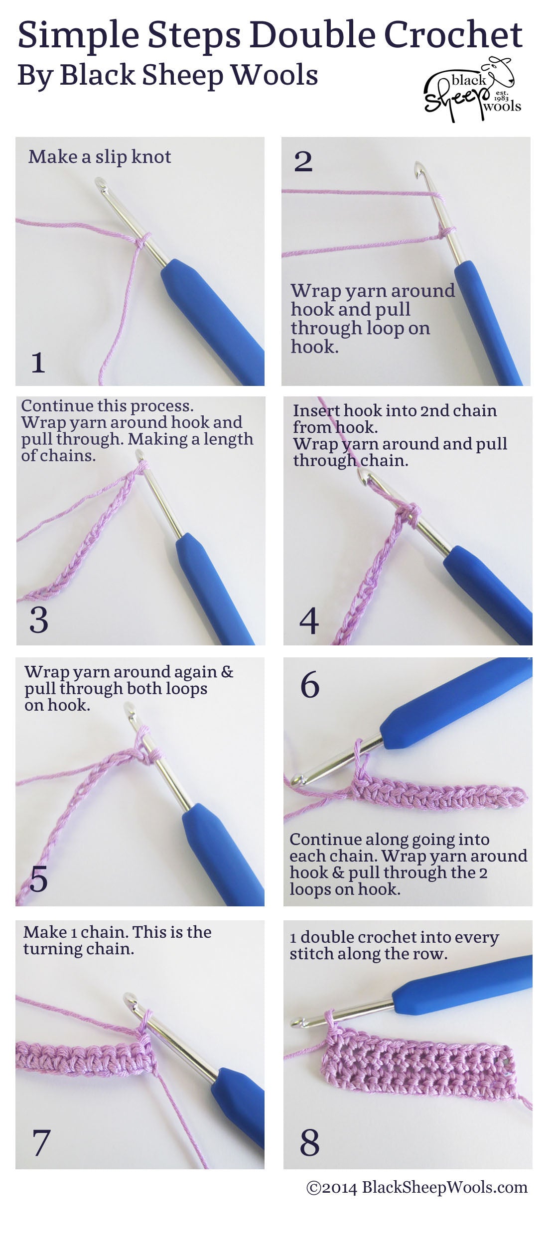 How to do a double crochet - simple steps