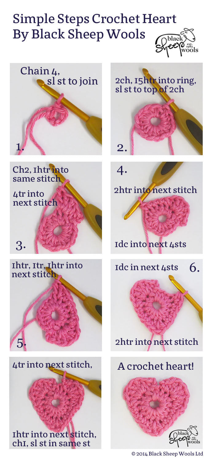 How to crochet a heart - Step by step guide