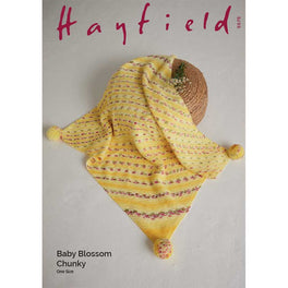Petal Pom Pom Blanket in Hayfield Baby Blossom Chunky - Digital Version 5575