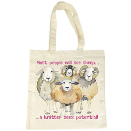 Emma Ball Cotton Canvas Bag - Sheep Potential