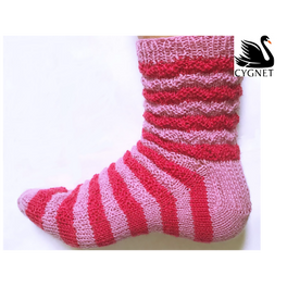 Free Download -Raspberry Ripple Sock in Cygnet Truly Wool Rich 4ply