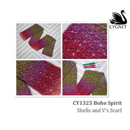 Free Download - Shells and V’s Crochet Scarf in Cygnet Boho Spirit