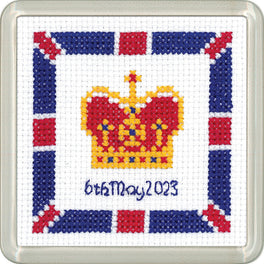 Coronation Crown Coaster - Heritage Crafts Cross Stitch Kit