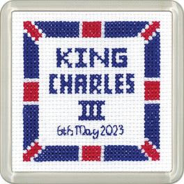 Coronation King Charles Coaster - Heritage Crafts Cross Stitch Kit