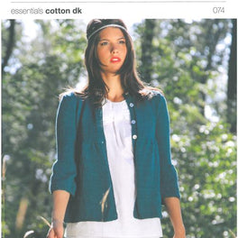 Ladies Cardigan with Puffed Sleeves in Rico Essentials Cotton Dk