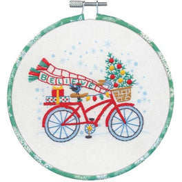 Holiday Bicycle Embroidery Kit