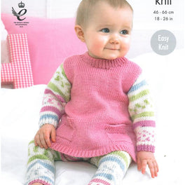 Babies Tunic, Cardigan and Leggings in King Cole Cherish and Cherished DK