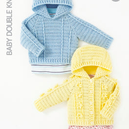 Crocheted Hooded Sweater and Jacket in Hayfield Baby Dk