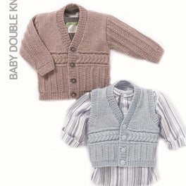 Cardigan & Waistcoat in Hayfield Baby Double Knitting