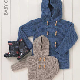 Babies Hooded Boy's Duffle Coat in Hayfield Baby Chunky - Digital Version