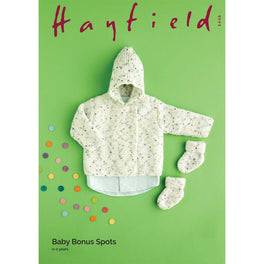 Hooded Jacket and Bootees in Hayfield Baby Bonus Spots DK