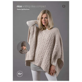 Poncho Snood and Hat in Rico Creative Soft Wool Aran