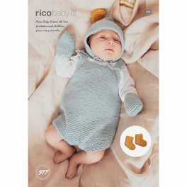 Romper, Hat, Socks and Gloves in Baby Dream Uni DK