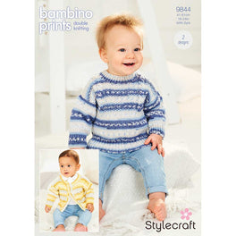 Cardigan and Sweater in Stylecraft Bambino Prints DK - Digital Version 9844