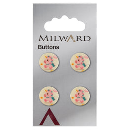 Milward Carded Buttons: 13mm - Pack of 4 - 00085