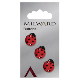 Milward Carded Buttons: 15mm - Pack of 3 - 00099