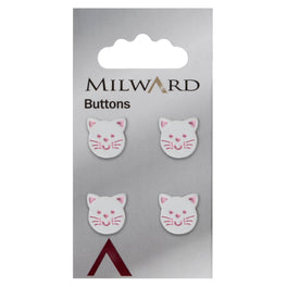 Milward Carded Buttons: 14mm - Pack of 4 - 00105