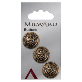 Milward Carded Buttons: 19mm - Pack of 3 - 00139