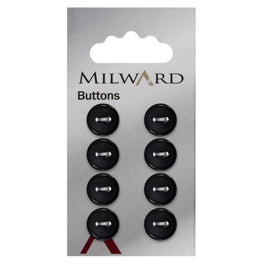 Milward Carded Buttons: 11mm - Pack of 8 - 00176