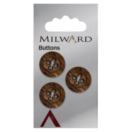 Milward Carded Buttons: 17mm - Pack of 3 - 00250