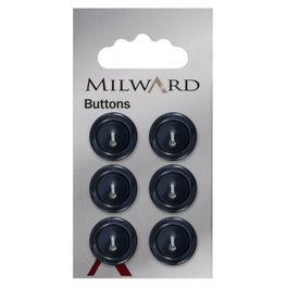 Milward Carded Buttons: 15mm - Pack of 6 - 00428