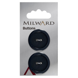 Milward Carded Buttons: 25mm - Pack of 2 - 00462