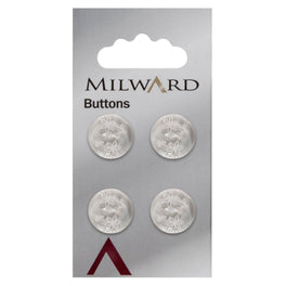 Milward Carded Buttons: 15mm - Pack of 4 - 00870