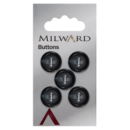 Milward Carded Buttons: 15mm - Pack of 5 - 00946