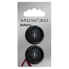 Milward Carded Buttons: 25mm - Pack of 2 - 00948