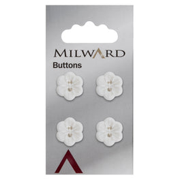Milward Carded Buttons: 15mm - Pack of 4 - 00964B