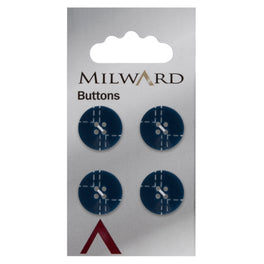 Milward Carded Buttons: 15mm - Pack of 4 - 00970