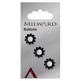 Milward Carded Buttons: 14mm - Pack of 3 - 01023
