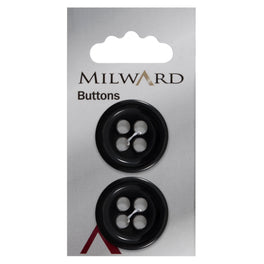 Milward Carded Buttons: 27mm - Pack of 2 - 01120A