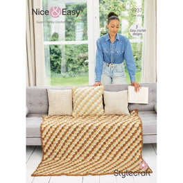 Nice and Easy - Crochet Blankets and Cushion in Stylecraft Special XL Tweed & Special XL - Digital Version 9937
