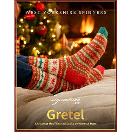 Free Download - Gretel Christmas Motif Knitted Socks in West Yorkshire Spinners Signature 4ply by Winwick Mum