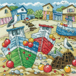 Beach Boats Cross Stitch Kit by Karen Carter - By The Sea