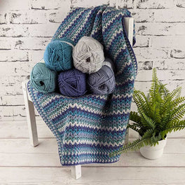 Feeling Blue V-Stitch Baby / Lap Blanket - in Stylecraft Bambino & Bellissima by Sara Geraghty