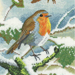 Robin in Winter Christmas Cross Stitch Kit