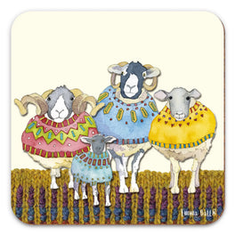Emma Ball Single Coaster - Four Woolly Sheep