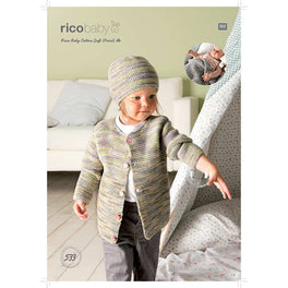 Babies Jacket, Hat and Blanket knitted in Rico Baby Cotton Soft DK (533) - Digital Version