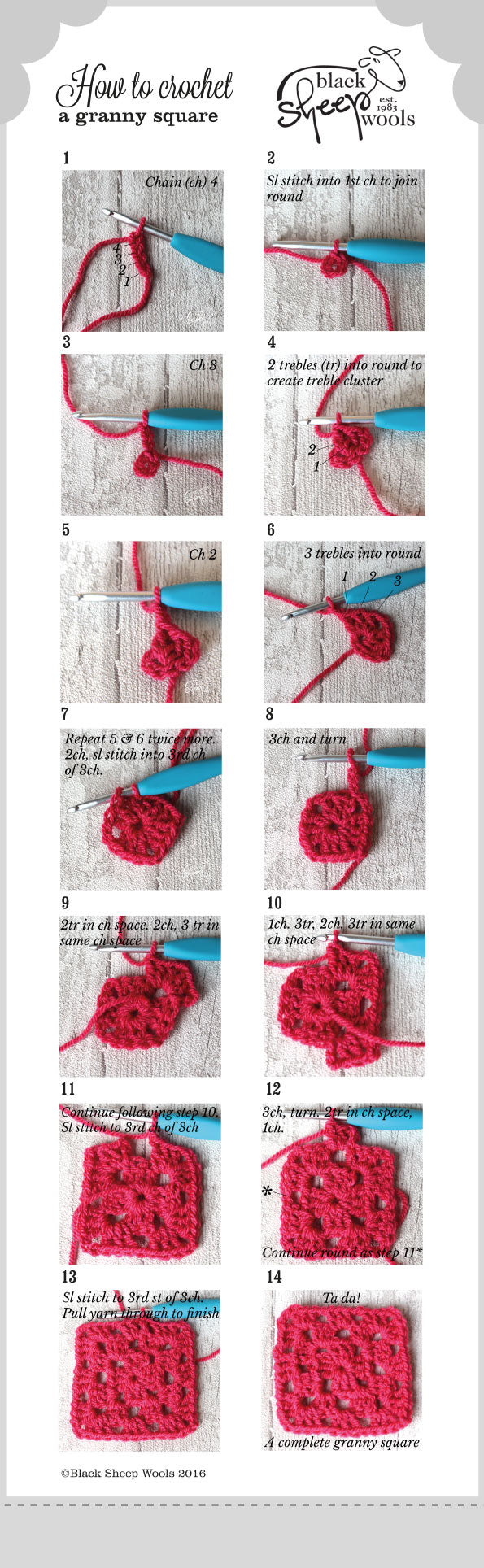 How to crochet a granny square