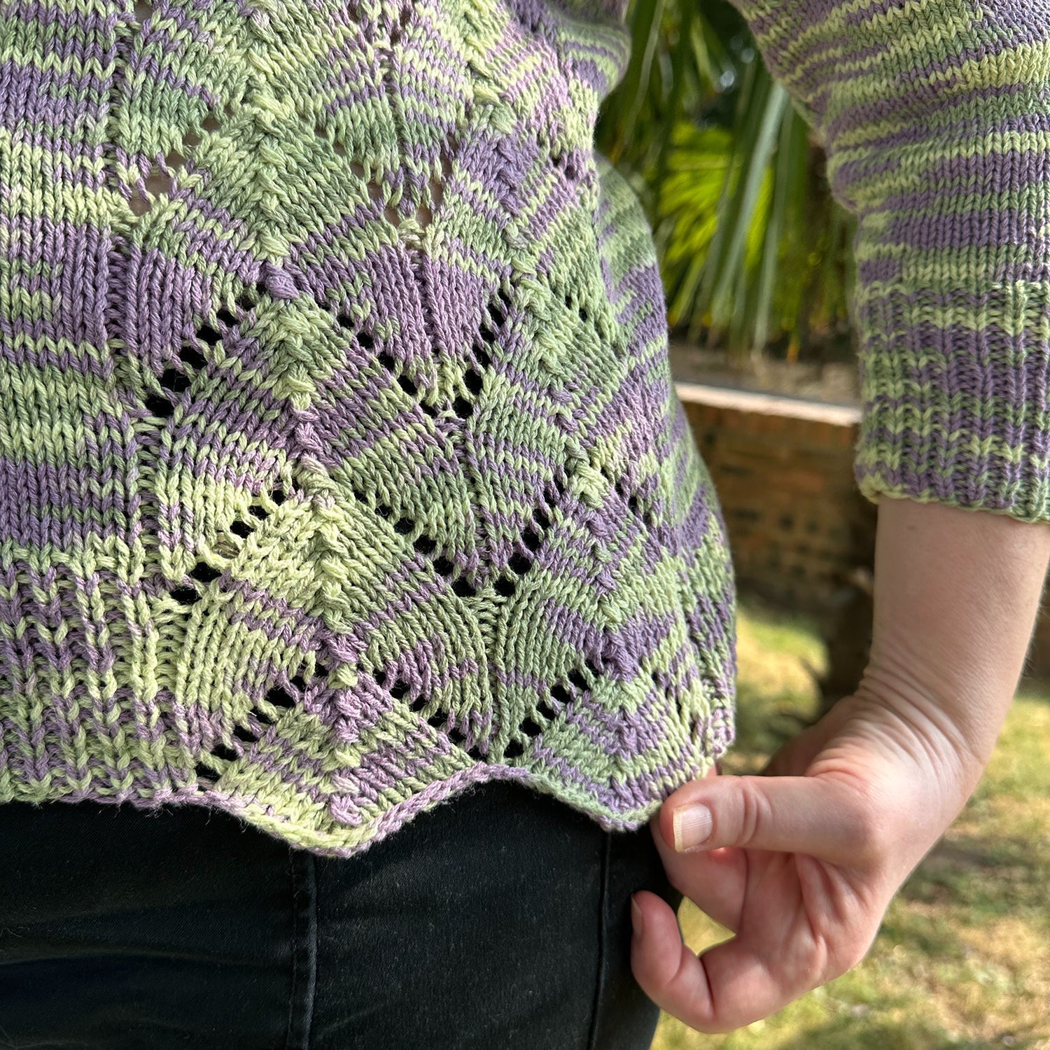 Staff Project: Summer Top knitted in King Cole Linendale Reflections