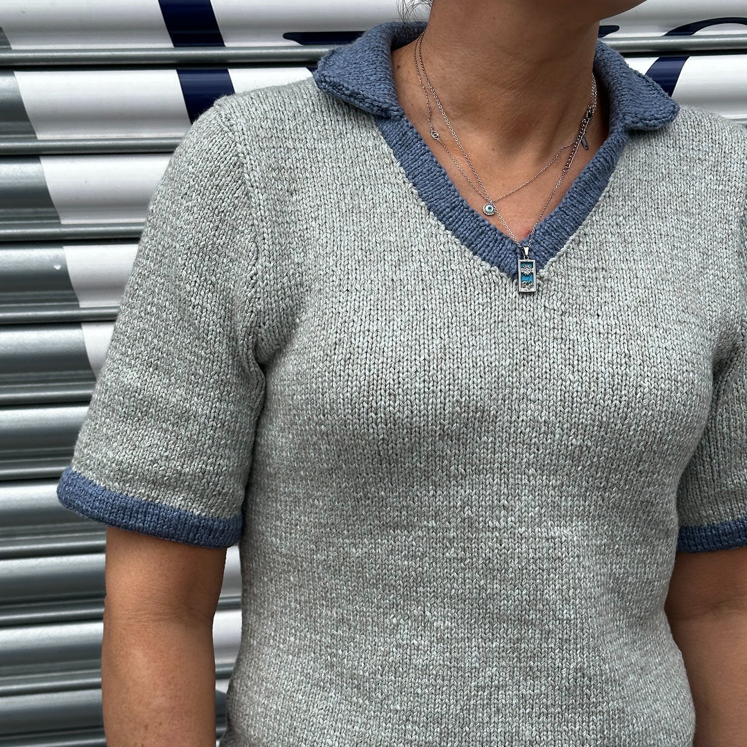 Staff Project: Knitted Polo top in Rowan Softyak DK