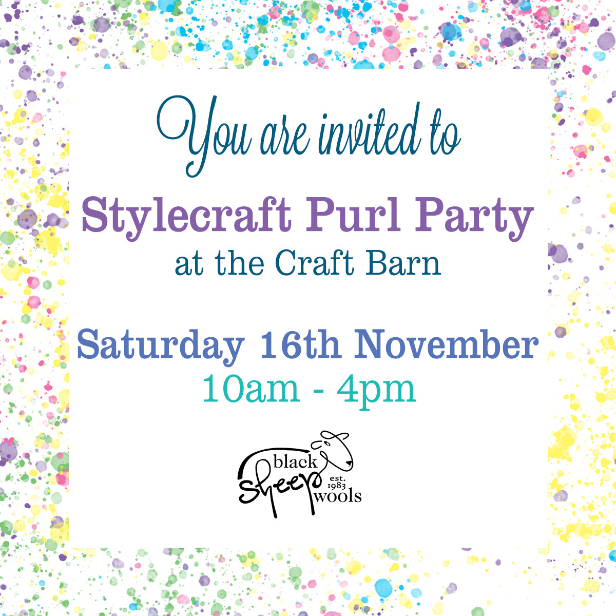Stylecraft Purl Party Invite