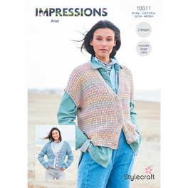 Cardigan and Waistcoat in Stylecraft Impressions Aran - Digital Version 10011