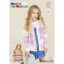 Girls Cardigan & Sweater in Stylecraft Merry Go Round Chunky - Digital Version 10047