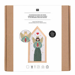 Rico Design Embroidery Kit - Angel with Candle (including frame)