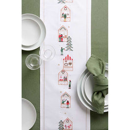 Rico Design Embroidery Kit - Table Runner Christmas Market
