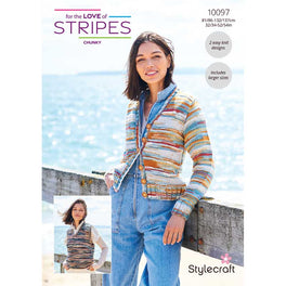 Cardigan & Tank Top in Stylecraft For the Love of Stripes Chunky