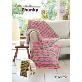 Crochet Blankets and Cushion Cover in Stylecraft Chenille Chunky - Digital Version 10248